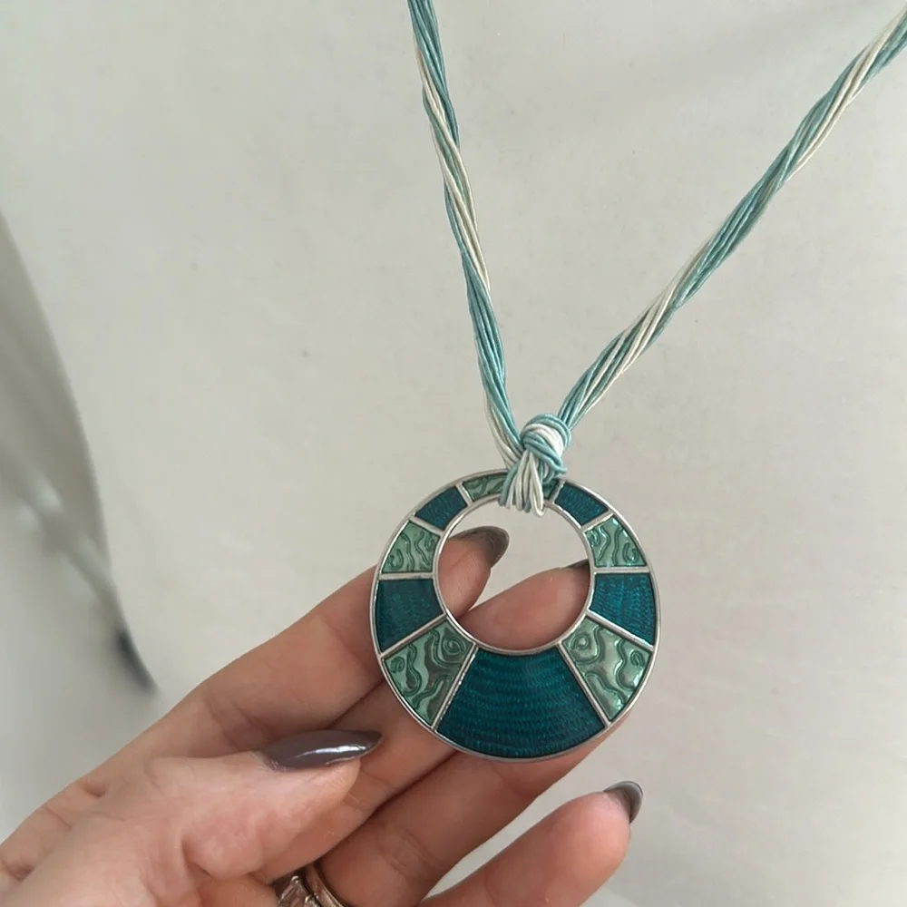 Lia Sophia silver and turquoise necklace